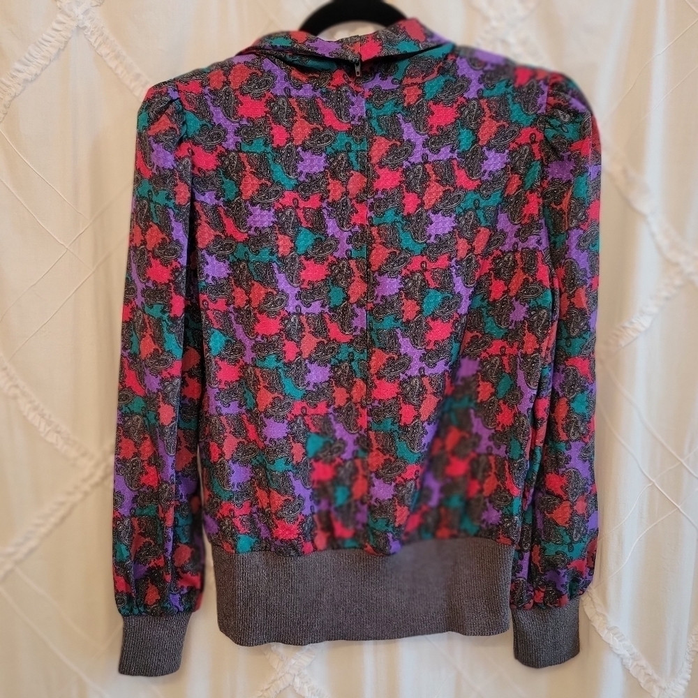 Vintage Piat LTD Silk Blouse Size 10 - Picture 2 of 9